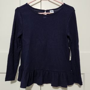 Ruffle bottom long sleeve